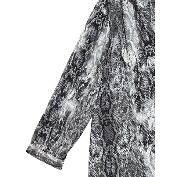 Vince Camuto Women Python Print V-Neck Blouse Size 2X Plus Pull-over 3/4 Sleeve - Picture 5 of 11